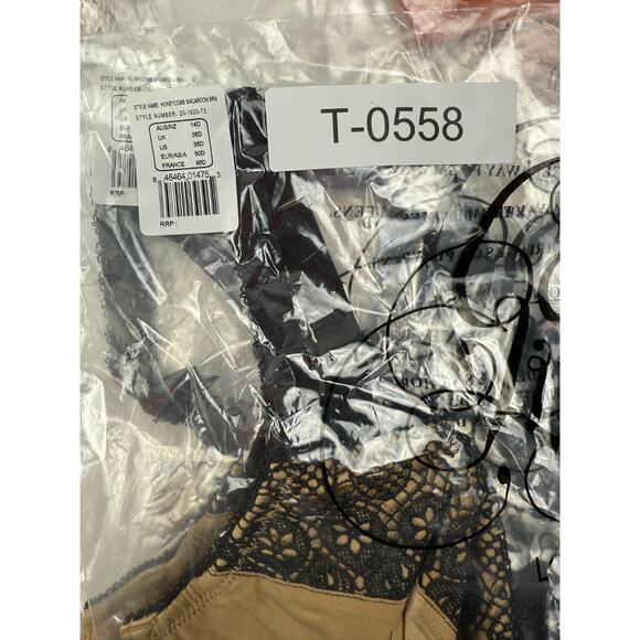 Cake Lingerie Balcony Style Flexible Wire Embroidery Beige Nursing Bra Size 36D - Picture 16 of 16